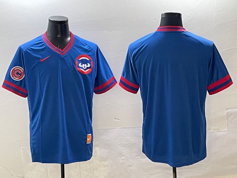 Men Chicago Cubs Blank Blue Throwback Game 2025 Nike MLB Jersey style 2->chicago cubs->MLB Jersey